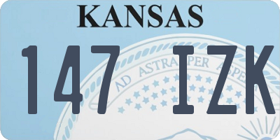 KS license plate 147IZK