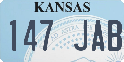KS license plate 147JAB