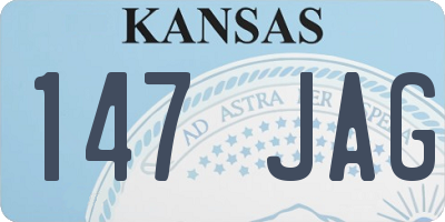KS license plate 147JAG