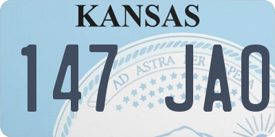 KS license plate 147JAO