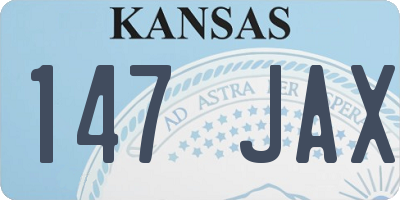 KS license plate 147JAX