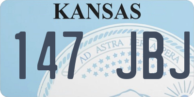 KS license plate 147JBJ