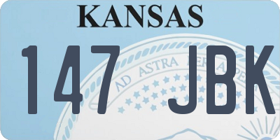 KS license plate 147JBK