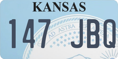 KS license plate 147JBQ