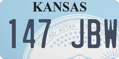 KS license plate 147JBW