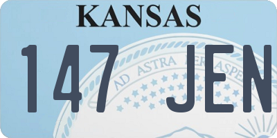 KS license plate 147JEN