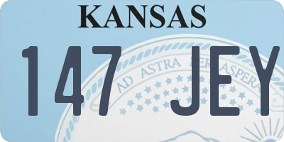 KS license plate 147JEY