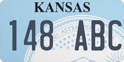 KS license plate 148ABC