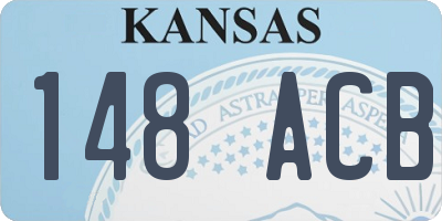 KS license plate 148ACB