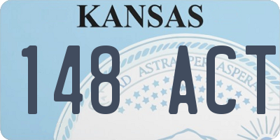 KS license plate 148ACT