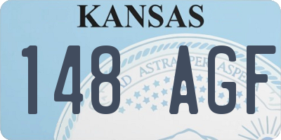 KS license plate 148AGF