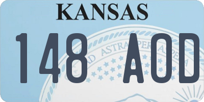 KS license plate 148AOD