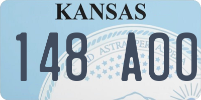KS license plate 148AOO
