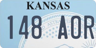 KS license plate 148AOR