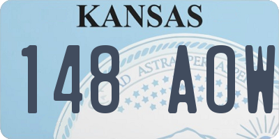 KS license plate 148AOW