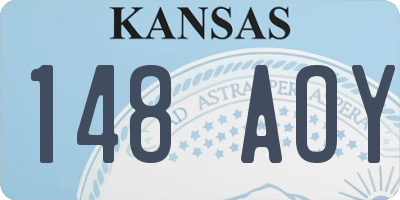KS license plate 148AOY