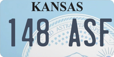 KS license plate 148ASF