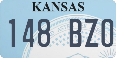 KS license plate 148BZO