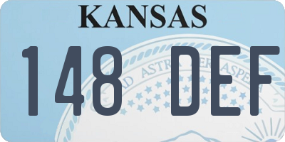 KS license plate 148DEF