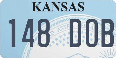 KS license plate 148DOB