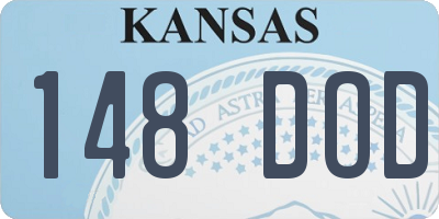 KS license plate 148DOD