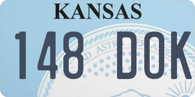 KS license plate 148DOK