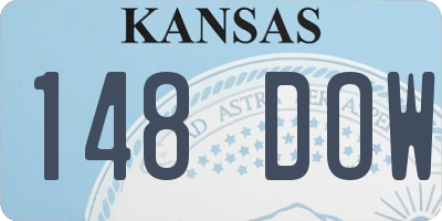 KS license plate 148DOW