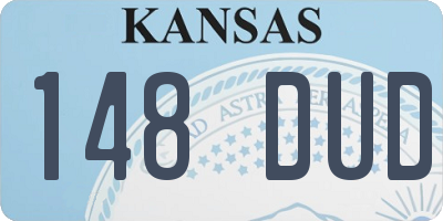 KS license plate 148DUD