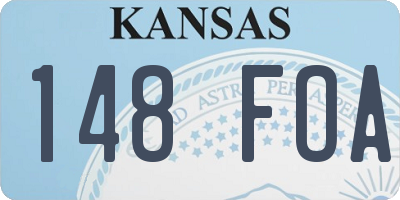 KS license plate 148FOA