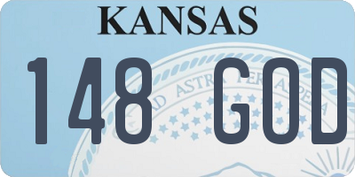KS license plate 148GOD