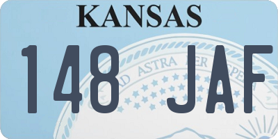 KS license plate 148JAF
