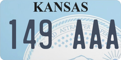 KS license plate 149AAA