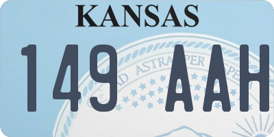 KS license plate 149AAH