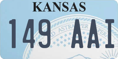 KS license plate 149AAI
