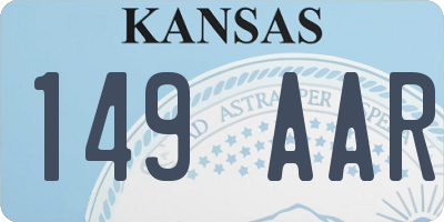KS license plate 149AAR