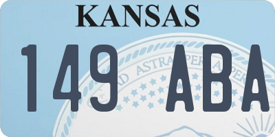 KS license plate 149ABA