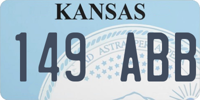 KS license plate 149ABB