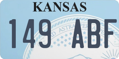 KS license plate 149ABF