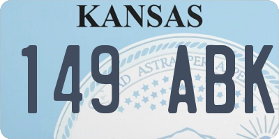 KS license plate 149ABK