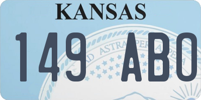 KS license plate 149ABO