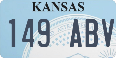 KS license plate 149ABV