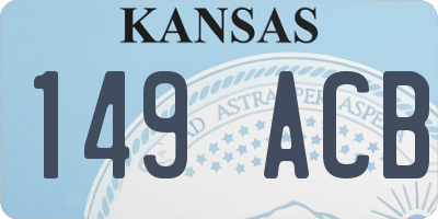KS license plate 149ACB