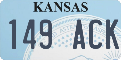 KS license plate 149ACK