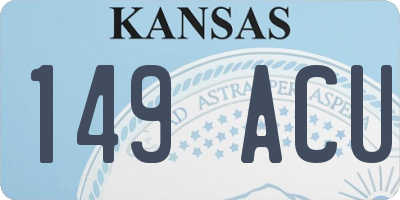 KS license plate 149ACU