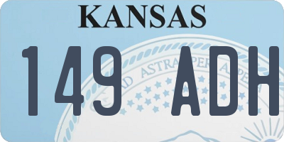 KS license plate 149ADH