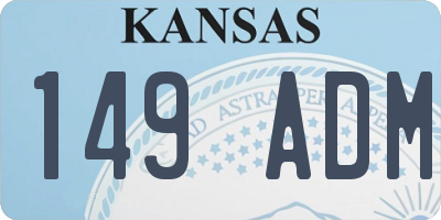 KS license plate 149ADM