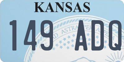KS license plate 149ADQ