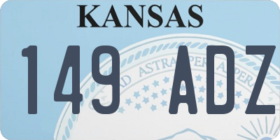 KS license plate 149ADZ