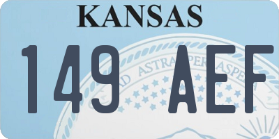 KS license plate 149AEF