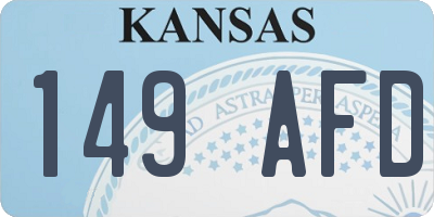 KS license plate 149AFD